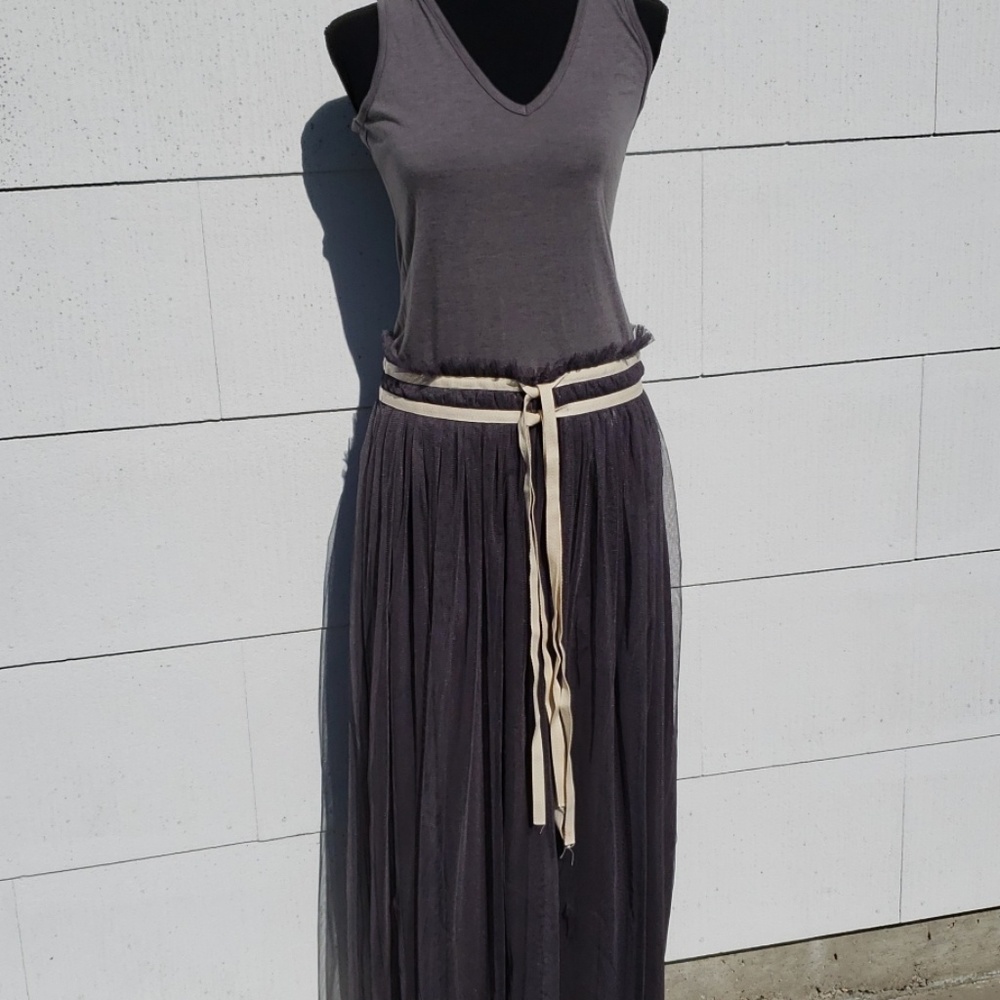 213 by Michelle Kim gray tule dress size small